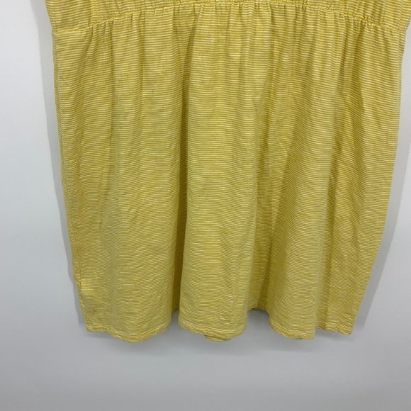 Old Navy Dress T-Shirt Waist Defined Slub Knit Mini Yellow Stripe - Picture 12 of 12